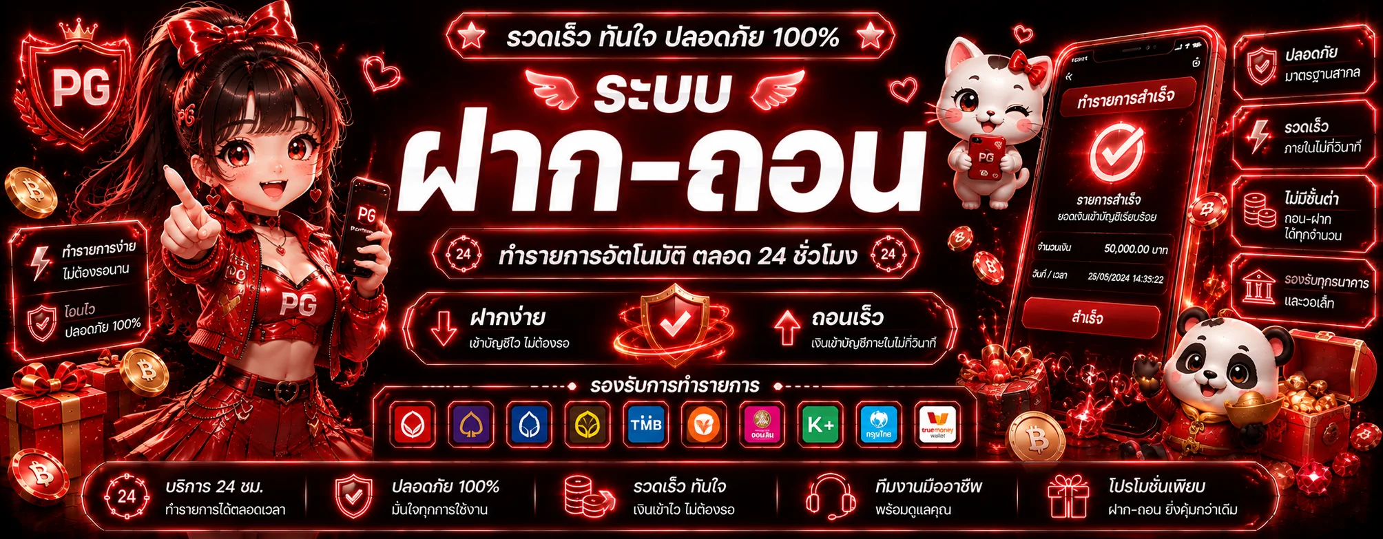 ระบบฝากถอนออโต้ GOYARD678 รองรับทุกธนาคารในไทย